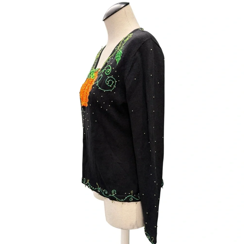 JACK B. QUICK Beaded Pumpkin Fall Top – Size S - Picture 4 of 10